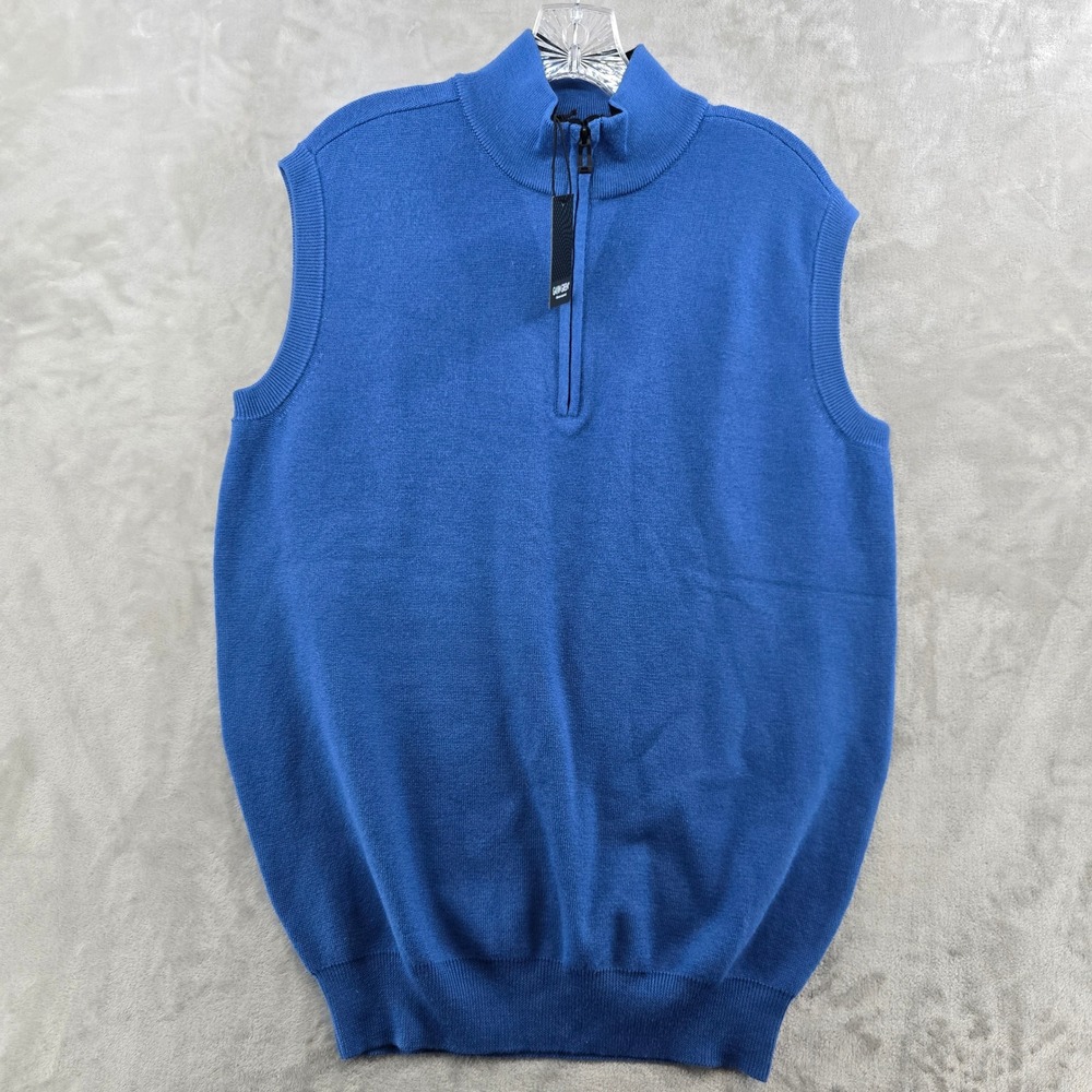 Galvin Green‎ Zip Gilet Wool Mens M Imperial Blue Quarter Zip Golf Sweater Vest